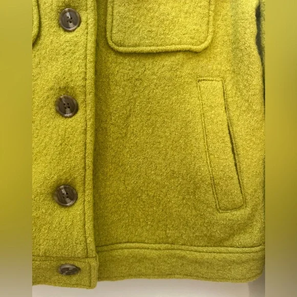 Joie Chartreuse Wool Blend Button Jacket - Picture 6 of 11